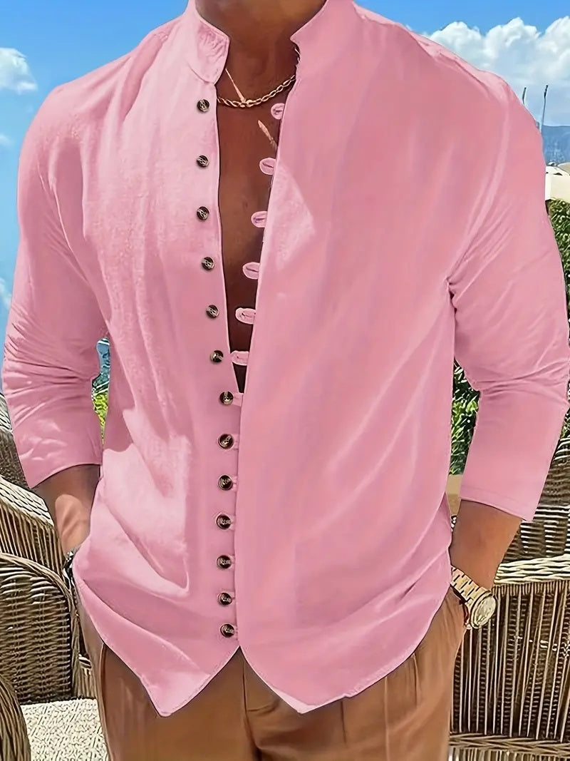 Men's Long-sleeved Button-up Jacket