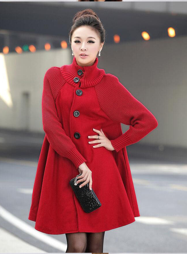 Winter Plus Size Women's Mid-length Loose Wool Overcoat