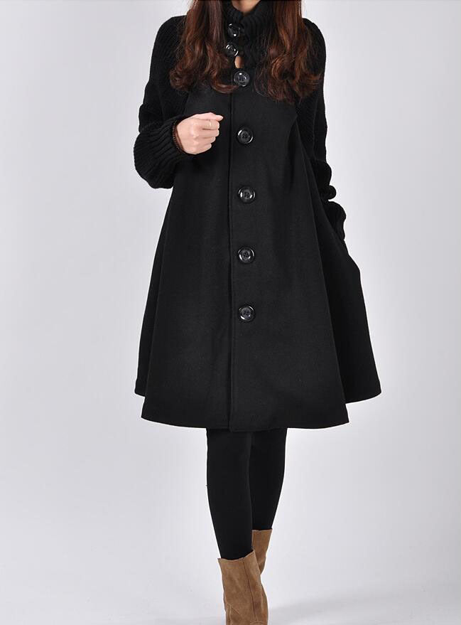 Winter Plus Size Women's Mid-length Loose Wool Overcoat